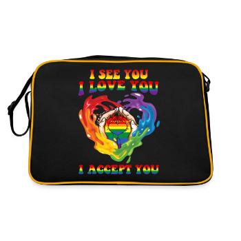 I See You I Love You I Accept You LGBT - Sac Retro - noir/or - Dos