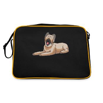 Briard Hund - Retro Tasche - Schwarz/Gold - Hinten