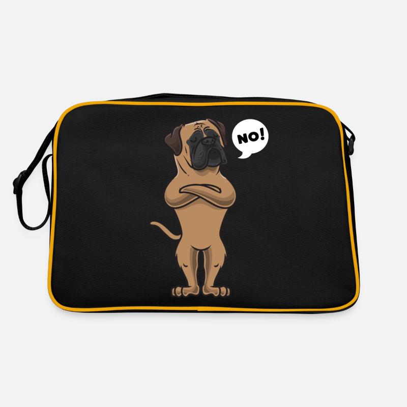 Bullmastiff Hund - Retro Tasche - Schwarz/Gold
