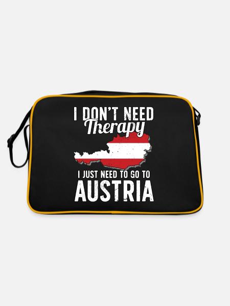 Austria flag I Austrian Souvenirs - Retro Tasche - Schwarz/Gold - Hinten