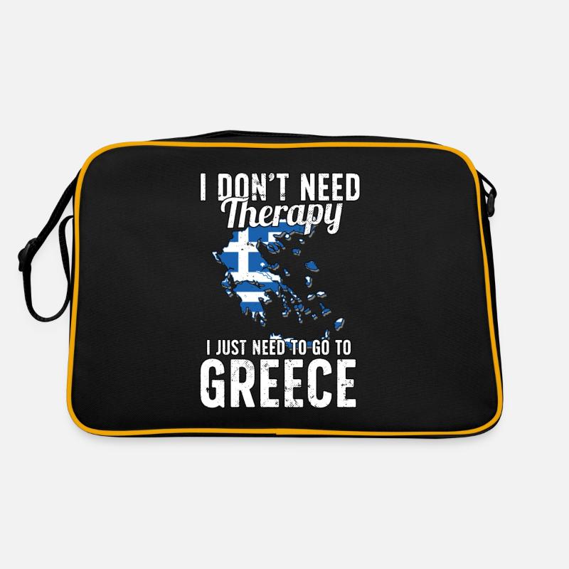 Greece flag I Greek Souvenirs - Retro Bag - black/gold