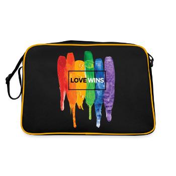 Love Wins Love is Love LGBT Pride Wear - Sac Retro - noir/or - Dos