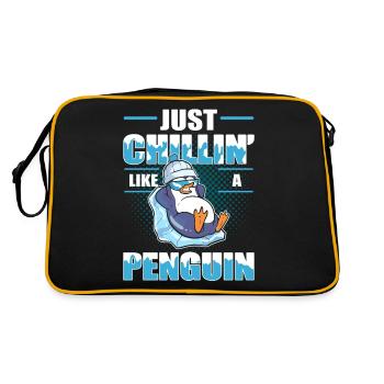 Just Chillin Like A Penguin Funny Chill Antarctica - Retro Bag - black/gold - Back