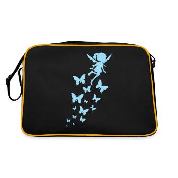 Mouches de fées avec des papillons - Sac Retro - noir/or - Dos