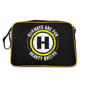 Helicopter Pilot Geschenk - Retro Tasche - Schwarz/Gold - Hinten