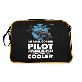 Cool Helicopter Pilot - Retro Tasche - Schwarz/Gold - Hinten
