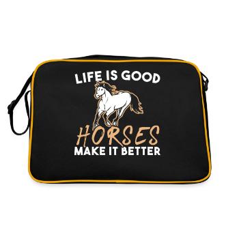 Pferde Machen Das Leben Schöner - Sac Retro - noir/or - Dos