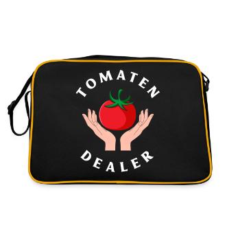 Garten Gärtner Tomaten Dealer - Retro Tasche - Schwarz/Gold - Hinten
