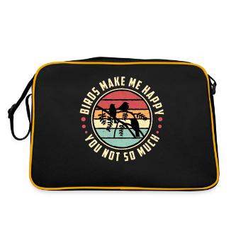 Bird Watching Birds Make Me Happy Bird Watcher - Sac Retro - noir/or - Dos