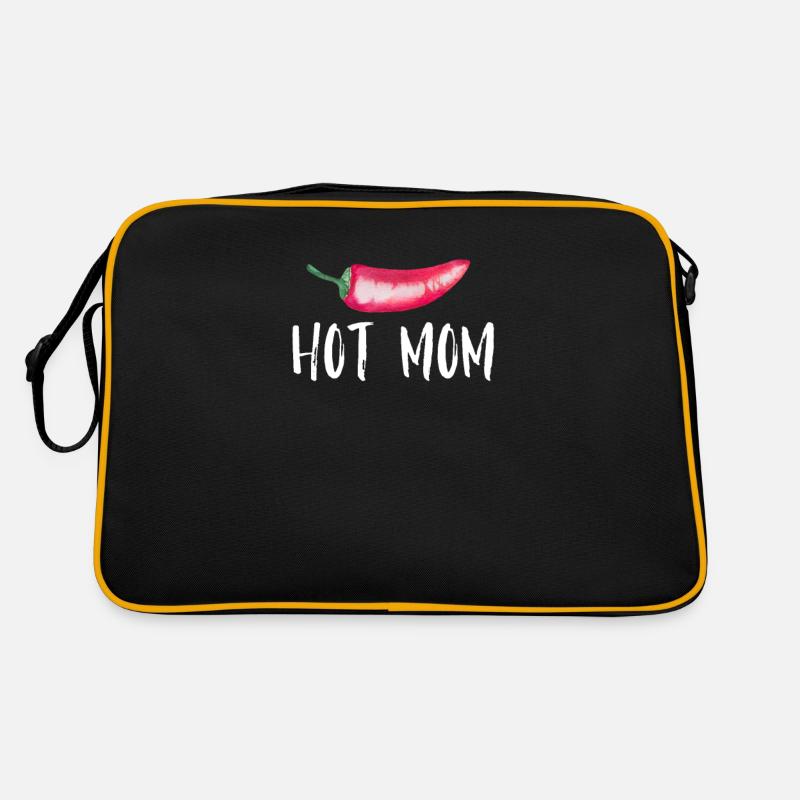 Hot Mom Chilli Spruch für Väter Retro Tasche
