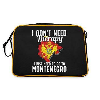 Montenegro flag I Montenegrin Souvenirs - Retro Bag - black/gold - Back