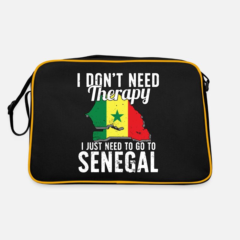 Sénégal flag I Sénégalese Souvenirs - Sac Retro - noir/or