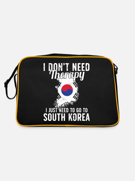 South Korea flag I South Korean Souvenirs - Retro Bag - black/gold - Back