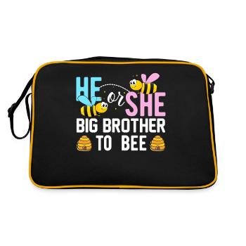 Pink Or Blue Gender Reveal Baby Party Frère - Sac Retro - noir/or - Dos
