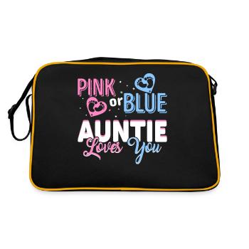 Pink Or Blue Gender Reveal Baby Party Tante - Sac Retro - noir/or - Dos