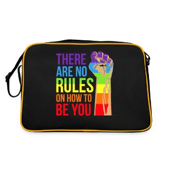 There're No Rules On How To Be You Gay Pride LGBTQ - Retro Tasche - Schwarz/Gold - Hinten