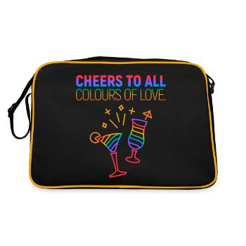 Cheers To All Colours Of Love Gay Pride Month - Retro Tasche - Schwarz/Gold - Hinten