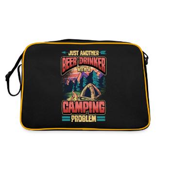 Bière drôle de campeur de caravane disant cadeau - Sac Retro - noir/or - Dos
