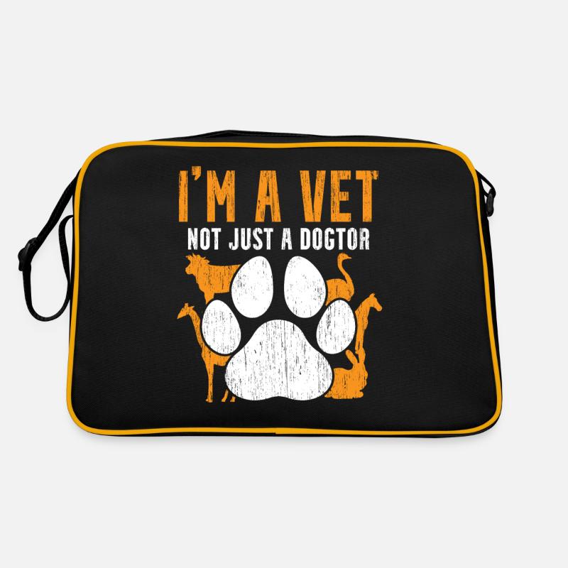 Ich bin Tierarzt nicht nur DOGTOR Retro Tasche