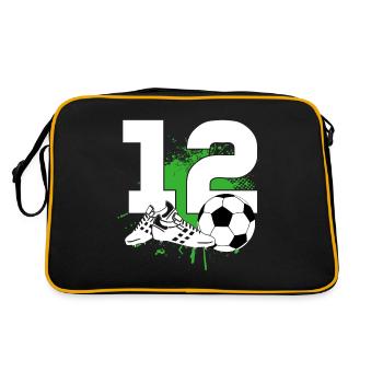 12th birthday 12 years football football player - Retro Bag - black/gold - Back