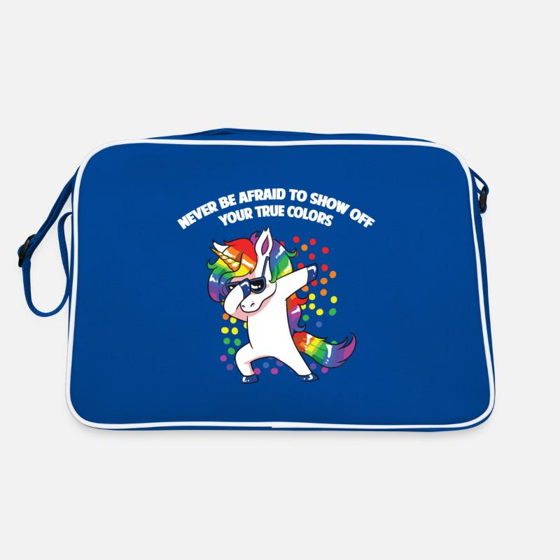 Lesben Motiv mit Spruch lesbisch CSD Regenbogen Retro Tasche