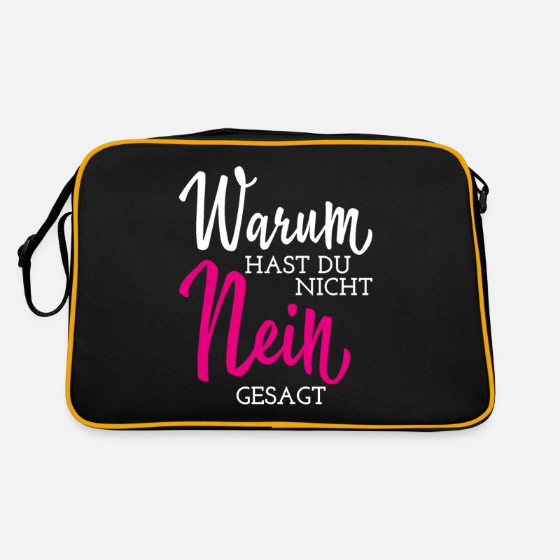 Warum hast du nicht nein gesagt Hochzeit Ehe - Retro Tasche - Schwarz/Gold