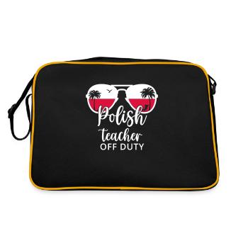 Polnischer Lehrer Off Duty College Sommerurlaub - Retro Tasche - Schwarz/Gold - Hinten