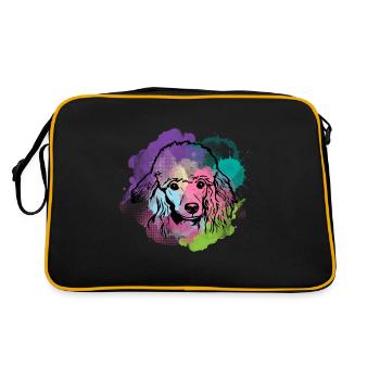 Dog Lover I Splash Art Poodle - Retro Bag - black/gold - Back