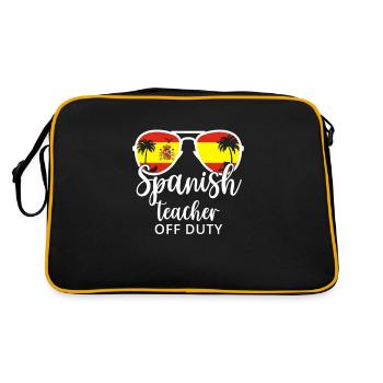 Spanish Teacher Off Duty College Summer Vacation - Retro Bag - black/gold - Back