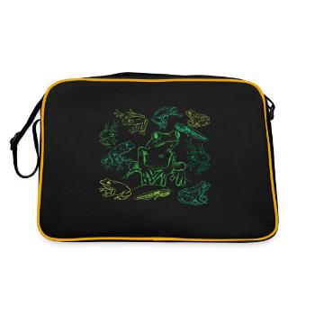 Tadpole Frog Toad Collage Frog Lovers - Retro Tasche - Schwarz/Gold - Hinten