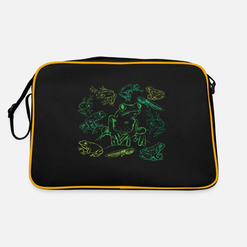 Tadpole Frog Toad Collage Frog Lovers Retro Bag