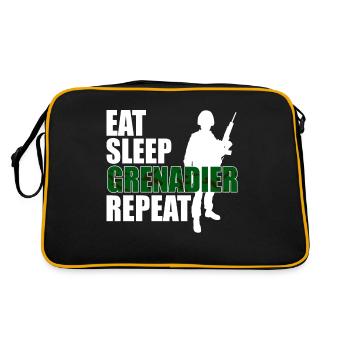 Grenadier Panzergrenadier Soldat Geschenk - Retro Tasche - Schwarz/Gold - Hinten