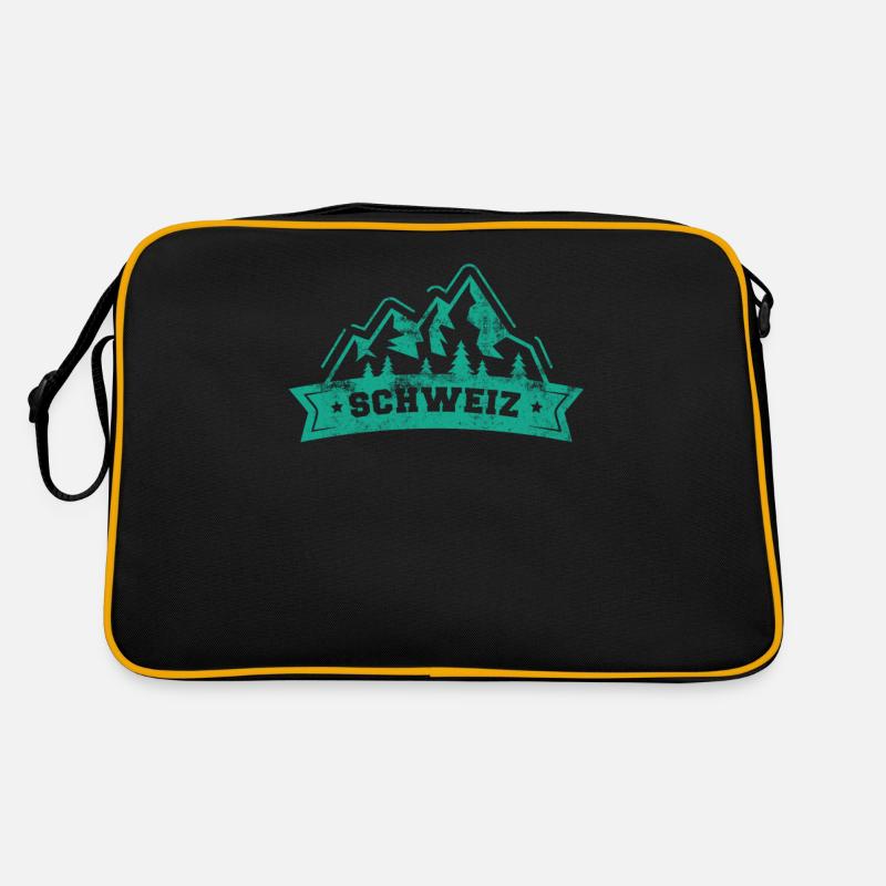 Schweizer Berge und Alpen Schweiz Retro Tasche