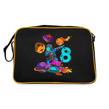 Astronaut In Space 8th Birthday - Retro Bag - black/gold - Back