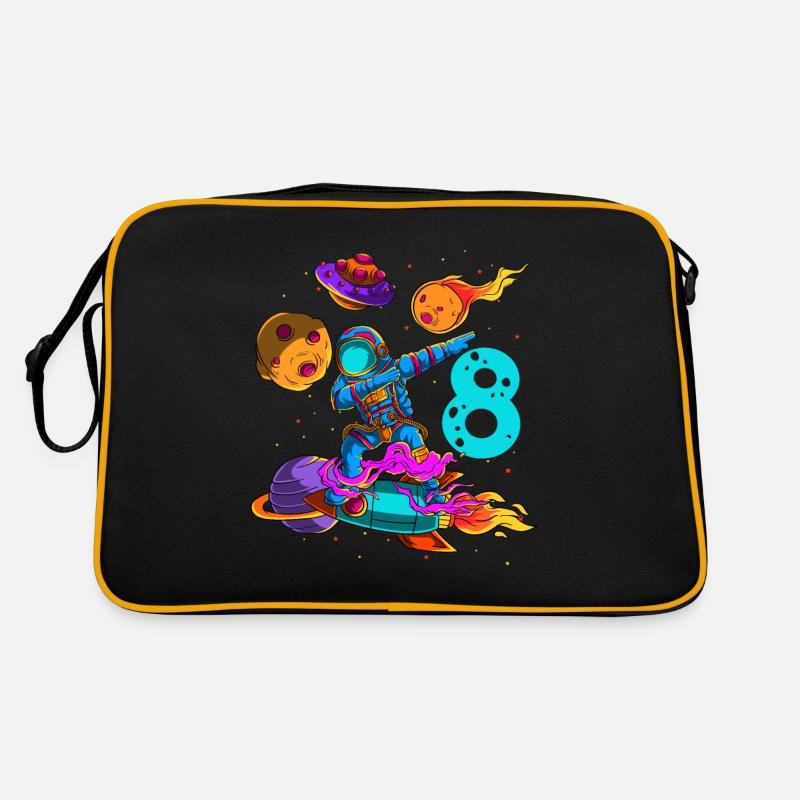 Astronaut In Space 8th Birthday - Retro Bag - black/gold