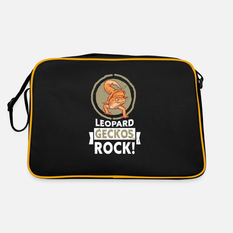 Leopard Gecko Leopard Geckos Rock! - Retro Bag - black/gold