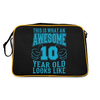 I AM 10 YEARS 10 birthday boys 10 years - Retro Bag - black/gold - Back