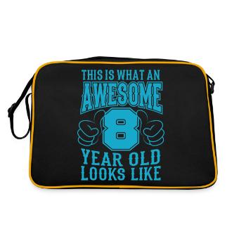 I AM 8 YEARS 8 birthday boy 8 years - Retro Bag - black/gold - Back