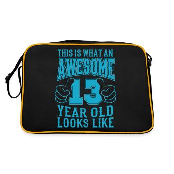 I AM 13 YEARS 13 birthday boy 13 years - Retro Bag - black/gold - Back