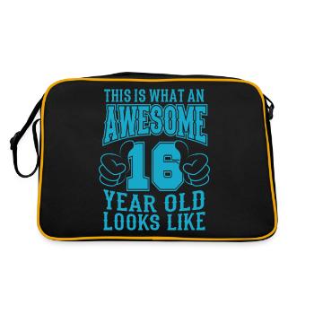 I AM 16 YEARS 16 birthday boy 16 years - Retro Bag - black/gold - Back