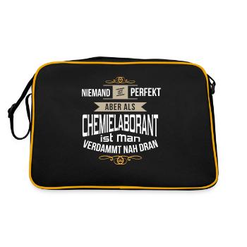Chemielaborant Labor Laborant Chemie perfekt - Retro Tasche - Schwarz/Gold - Hinten