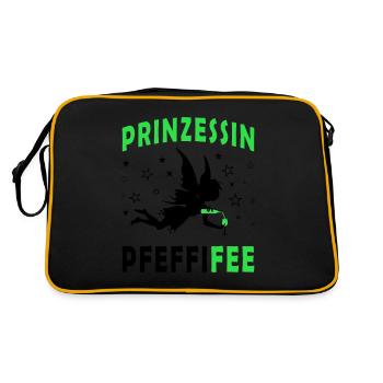 Prinzessin Pfeffifee Pfefferminz Pfefferminzlikör - Retro Tasche - Schwarz/Gold - Hinten