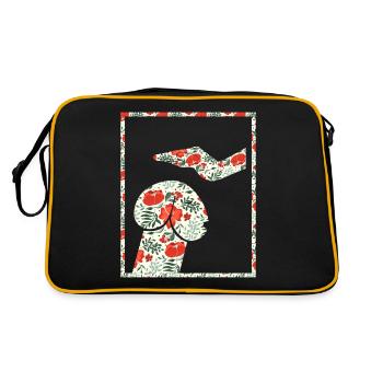 chien ou pénis fleurs drôles chemise - Sac Retro - noir/or - Dos