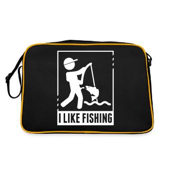 I like fishing pêcher shirt sarkasmus messieurs - Sac Retro - noir/or - Dos