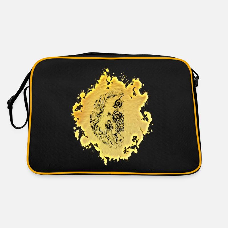 Faultier - Retro Tasche - Schwarz/Gold