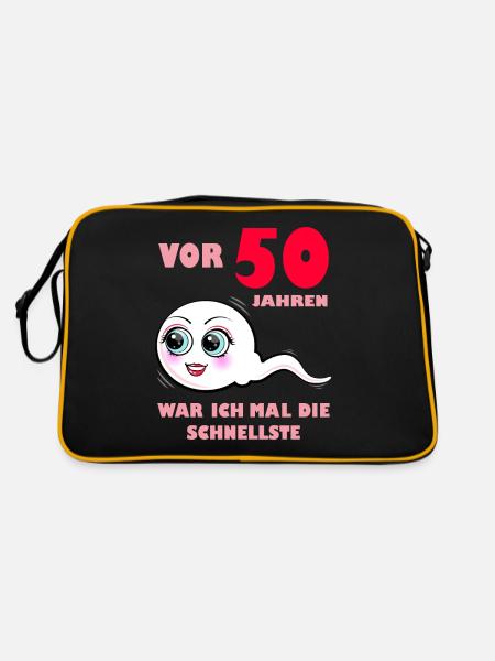 50 Geburtstag Frauen 1971 Jahrgang 50. Jubiläum - Retro Tasche - Schwarz/Gold - Hinten