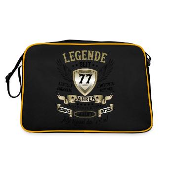 Club der alten Säcke 77 - 77. Geburtstagsgeschenk - Retro Tasche - Schwarz/Gold - Hinten