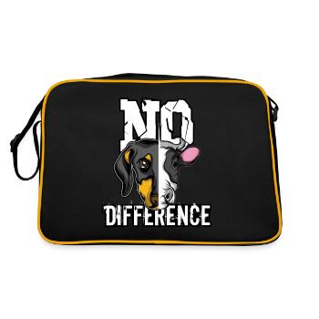 Tierschutz Vegan - Retro Tasche - Schwarz/Gold - Hinten