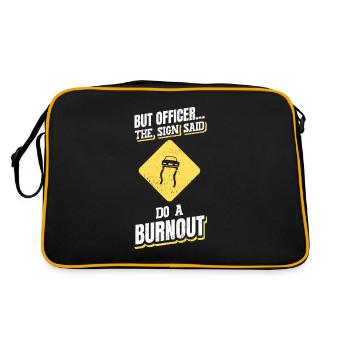 Mécanicien mais l’officier le panneau a dit faire un burn-out - Sac Retro - noir/or - Dos