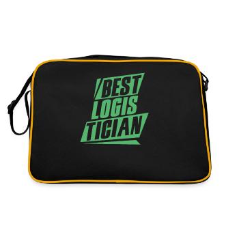Bester Logistiker Logistik Logistikerin Spedition - Retro Tasche - Schwarz/Gold - Hinten